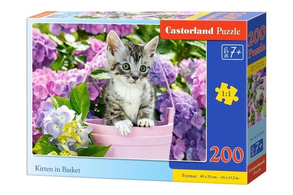 Puzzle Kot w koszyku 200 elementów