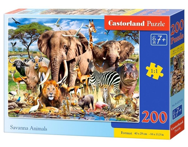 Puzzle Zwierzęta z sawanny 200 elementów