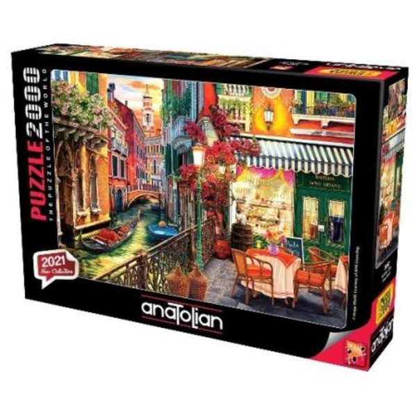 Puzzle Kawiarnia nad kanałem, Wenecja 2000 elementów