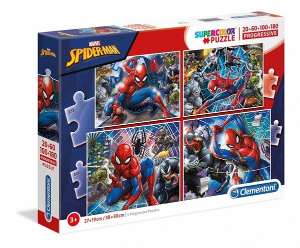 Puzzle Super Kolor - Spider-Man 20+60+100+180 elementów