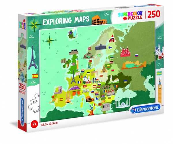 Puzzle Exploring Maps Great Places in Europe - 250 elementów