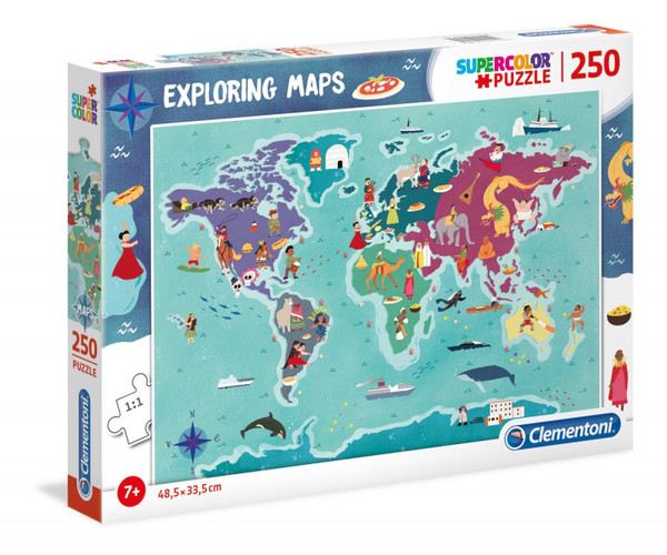 Puzzle Mapa świata Kultura i zwyczaje 250 elementów