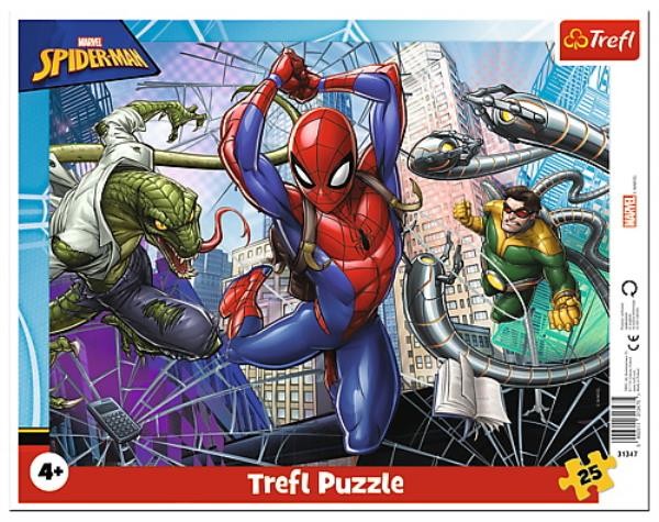 Puzzle ramkowe Odważny Spider-Man - 25 elementów