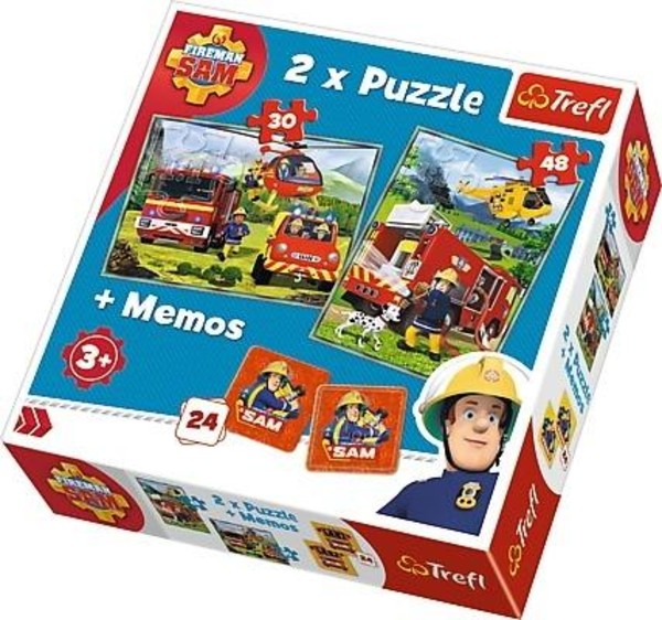 Puzzle Strażacy w akcji Memos + 2w1 - 30, 48 elementów