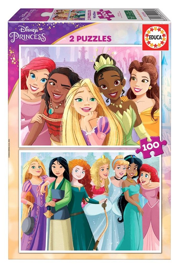 Puzzle Księżniczki z bajek Disney`a 2x100 elementów