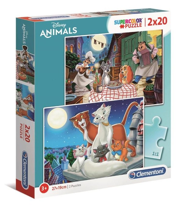 Puzzle Disney Animals SuperColor - 2x20 elementów