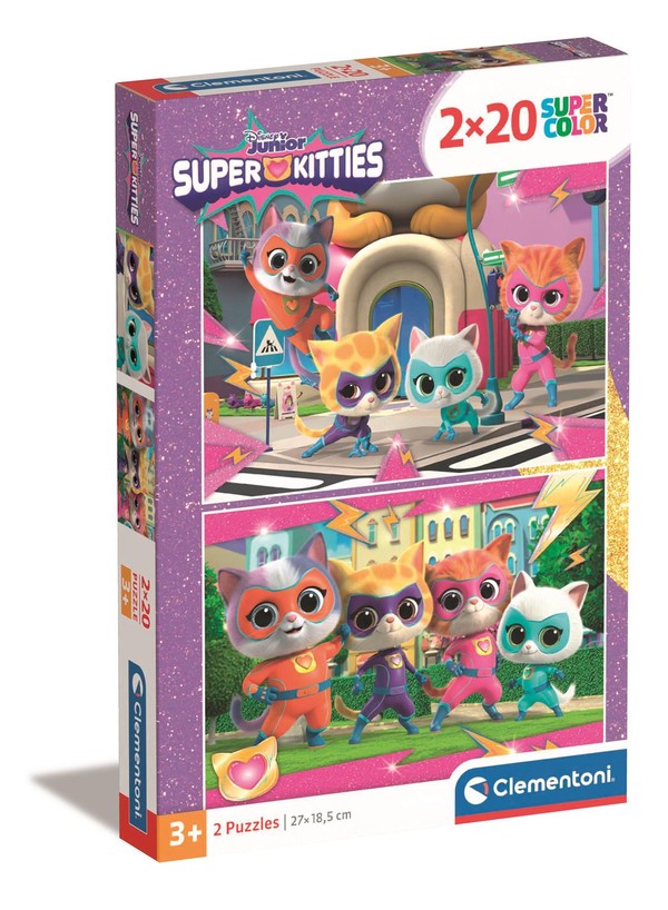 Puzzle Super Kolor SuperKitties 2x20 elementów
