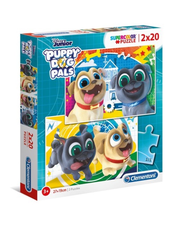Puzzle SuperColor Disney Bingo i Rolly w akcji - 2x20 elementów