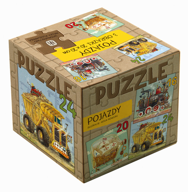 Puzzle 3w1 Pojazdy 16, 20 i 24 elementy