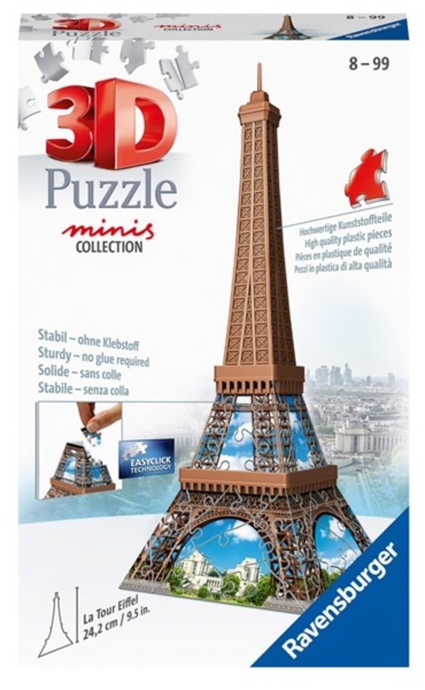 Puzzle 3D Mini budynki: Wieża Eiffla 54 elementy