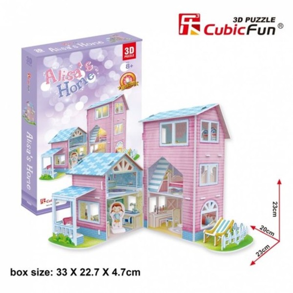 Puzzle 3D Alis`s home Domek dla lalek 74 elementy