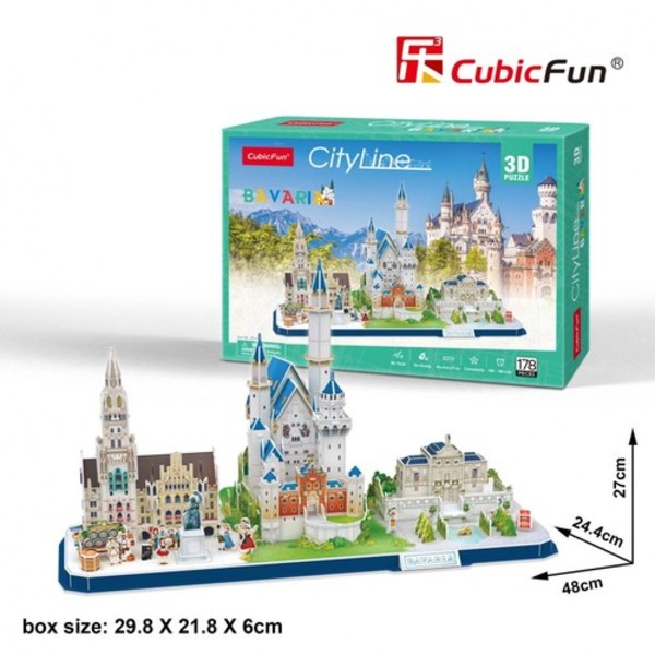 Puzzle 3D City Line Bavaria - 186 elementów