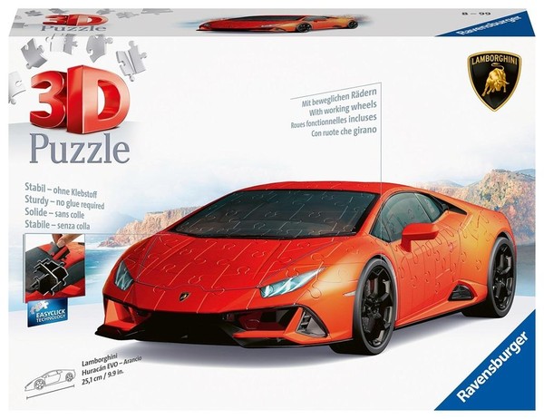 Puzzle 3D Lamborghini Huracan Evo Arancio 108 elementów