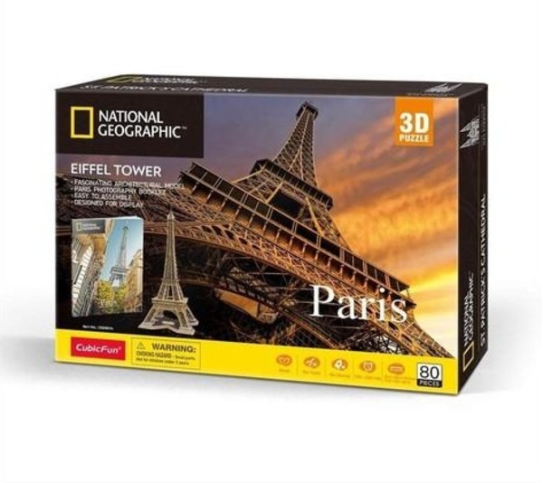 Puzzle 3D National Geographic Wieża Eiffla 80 elementów