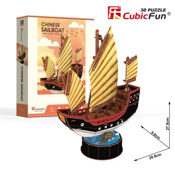 Puzzle 3D Żaglowiec Chinese Sailboat - 62 elementy