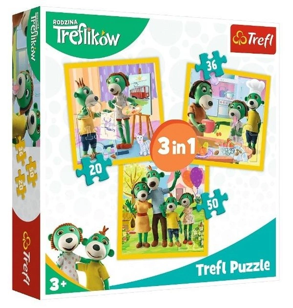 Puzzle 3w1 Razem jest wesoło - 3 układanki (50, 36 i 20 elementów)