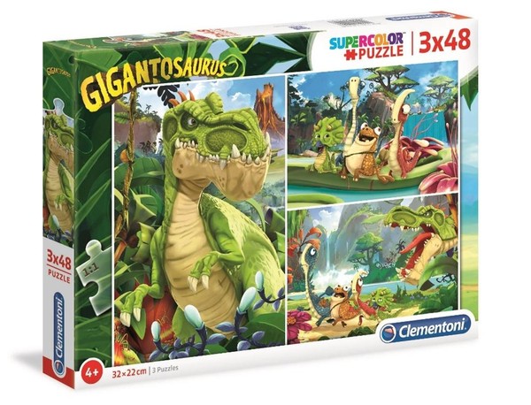 Puzzle Super Kolor Gigantosaurus - 3x48 elementów