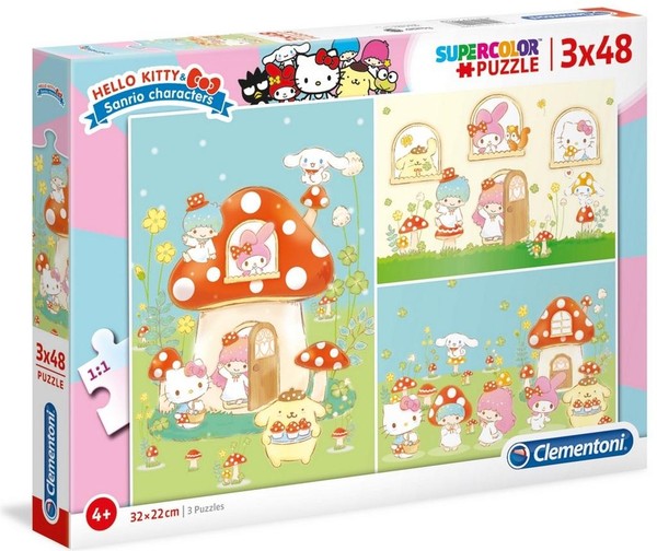 Puzzle SuperColor Hello Kitty 3x48 elementów