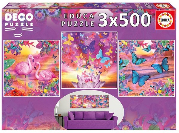 Puzzle Widoki tropikalne 3x500 elementów