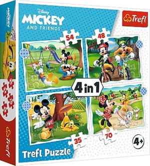Puzzle 4w1 Fajny dzień Mickiego 35, 48, 54 i 70 elementów