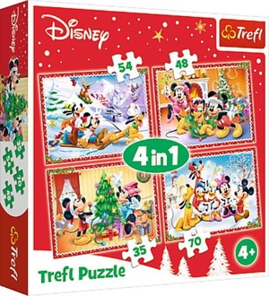 Puzzle 4w1 Disney Świąteczny czas 70/54/48/35 elementów