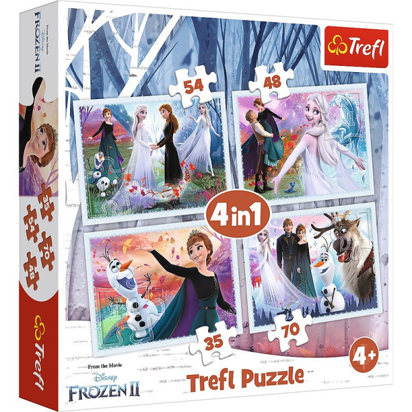 Puzzle 4w1 W magicznym lesie Kraina Lodu 2 35, 48, 54, 70 elementów