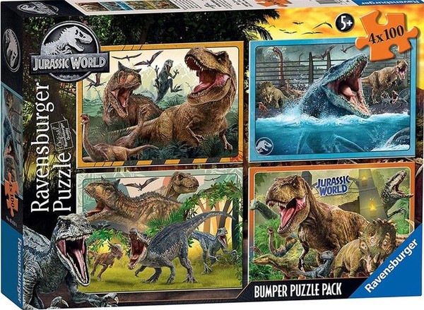 Puzzle Jurassic World Bumper Pack 4x100 elementów
