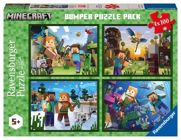 Puzzle Minecraft 4x100 elementów