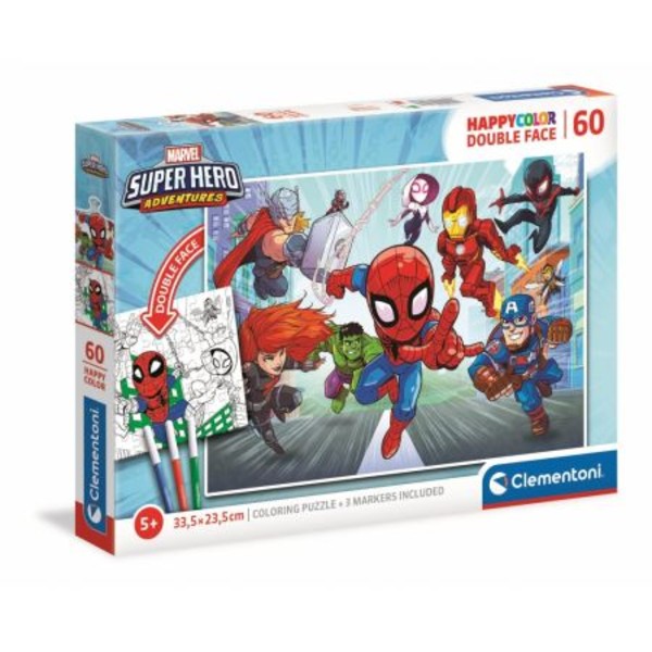 Puzzle HappyColor Double Face Marvel Superhero 60 elementów