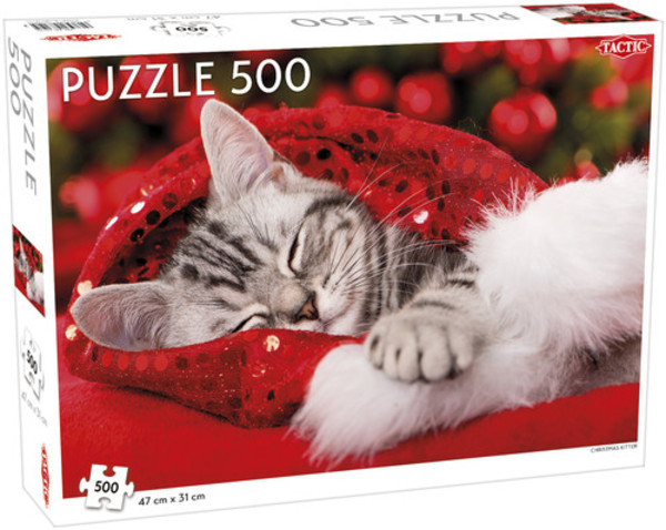 Puzzle Kotek w świątecznych ozdobach 500 elementów