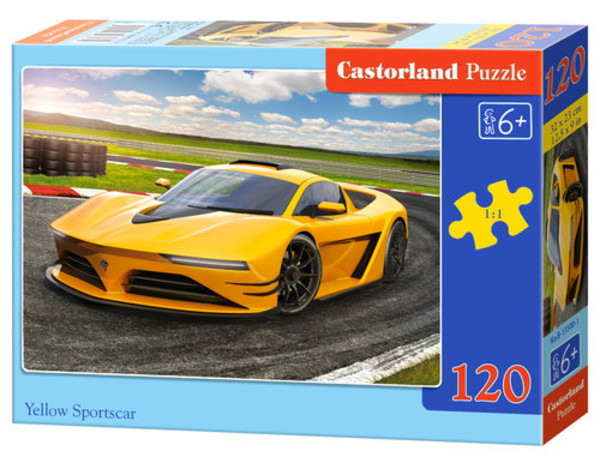 Puzzle Żółty Samochód Sportowy 120 elementów