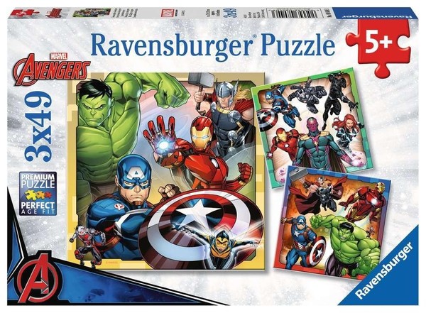 Puzzle dla dzieci Marvel Avengers 3x49 elementów