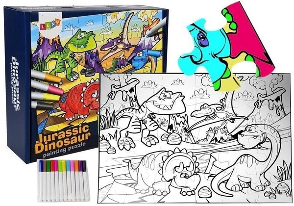 Puzzle do kolorowania Dinozaury 24 elementy