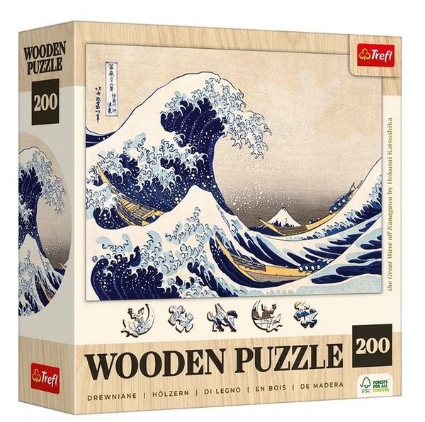 Puzzle drewniane Wielka Fala w Kanagawie Hokusai Katsushika 200 elementów