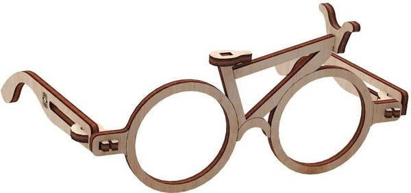 Puzzle drewniane 3D Okulary Rower 7 elementów