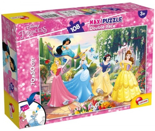 Puzzle dwustronne Maxi Disney Princess Na zawsze 108 elementów