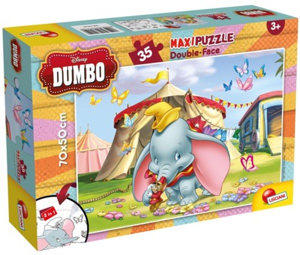 Puzzle dwustronne maxi Dumbo 35 elementów