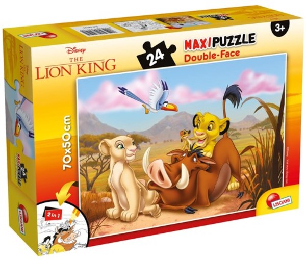 Puzzle dwustronne Maxi Król Lew 24 elementy