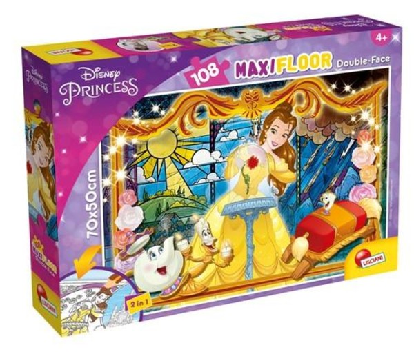 Puzzle dwustronne Maxi Podłogowe Księżniczki Disney 108 elementów