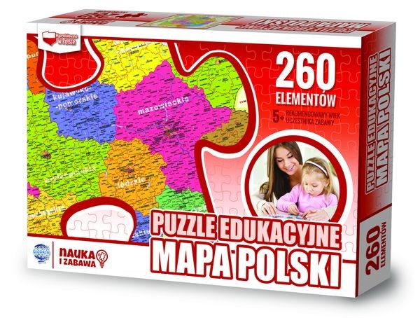 Puzzle edukacyjne Mapa Polski 260 elementów