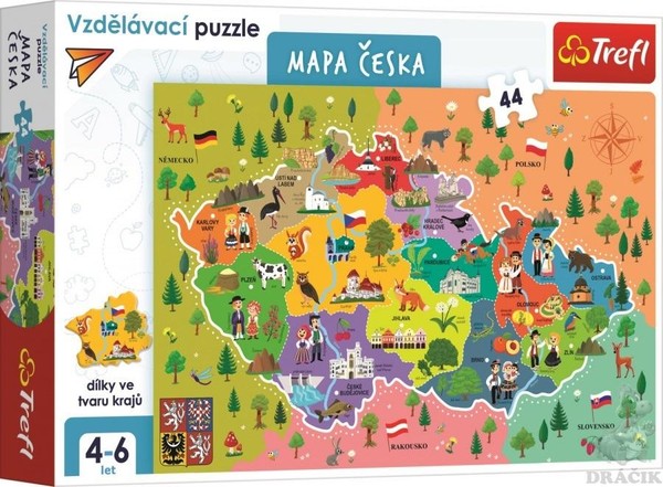Puzzle Edukacyjne Mapa Czech 44 elementy