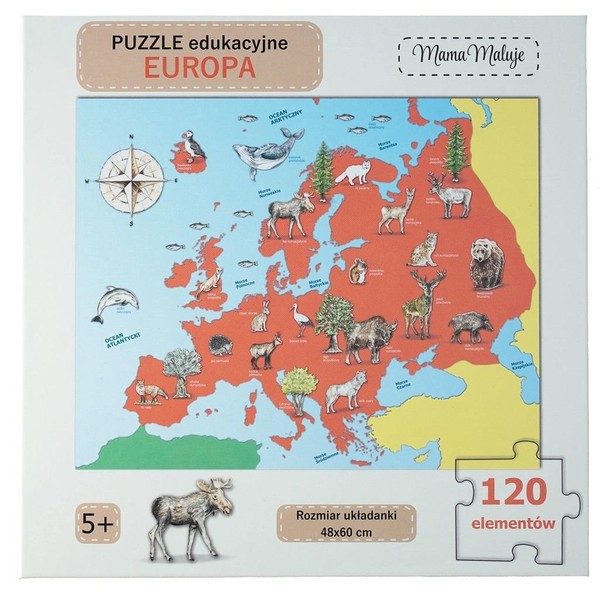 Puzzle edukacyjne Europa 120 elementów