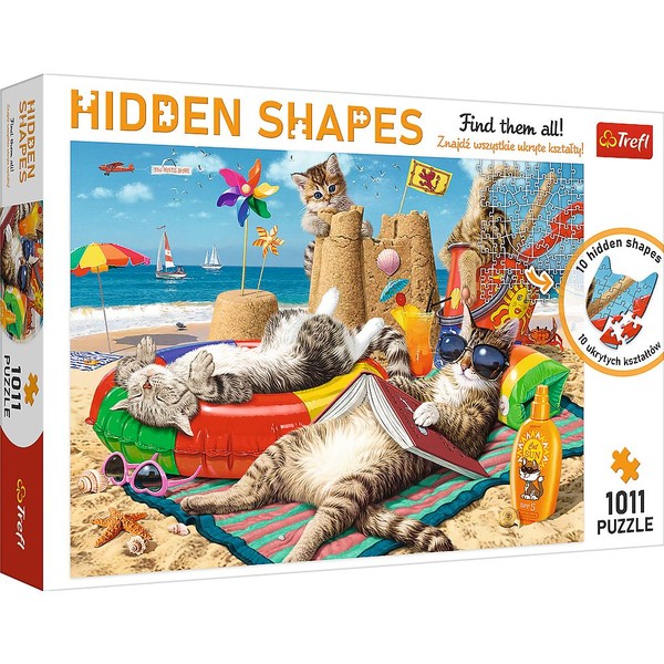 Puzzle Hidden Shapes Kocie wakacje 1011 elementów