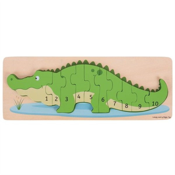 Puzzle Drewniane Krokodyl - Cyferki 1 do 10