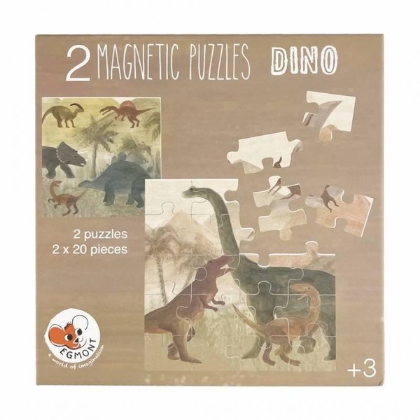Puzzle magnetyczne Dinozaury 2x20 elementów