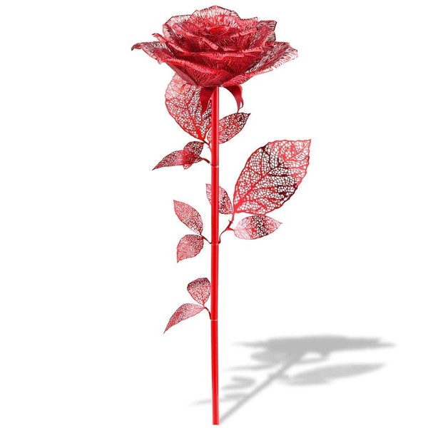 Puzzle Metalowe 3D Czerwona Róża 15 elementów