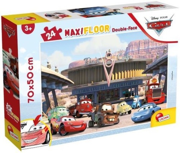 Puzzle podłogowe dwustronne Maxi Disney Auta 24 elementy