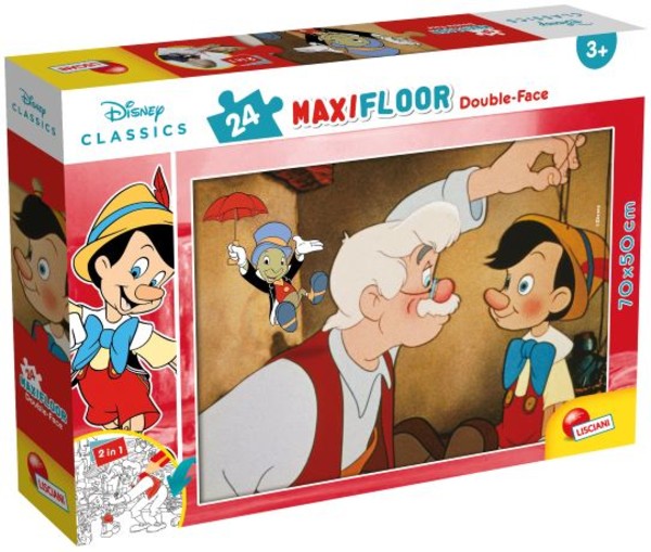 Puzzle podłogowe dwustronne Maxi Klasyka Disneya Pinokio 24 elementy