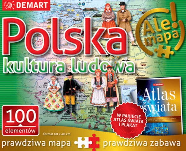 Puzzle Polska kultura ludowa + atlas 200 elementów