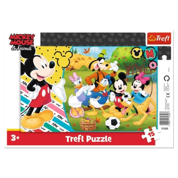 Puzzle ramkowe Mickey na wsi 15 elementów